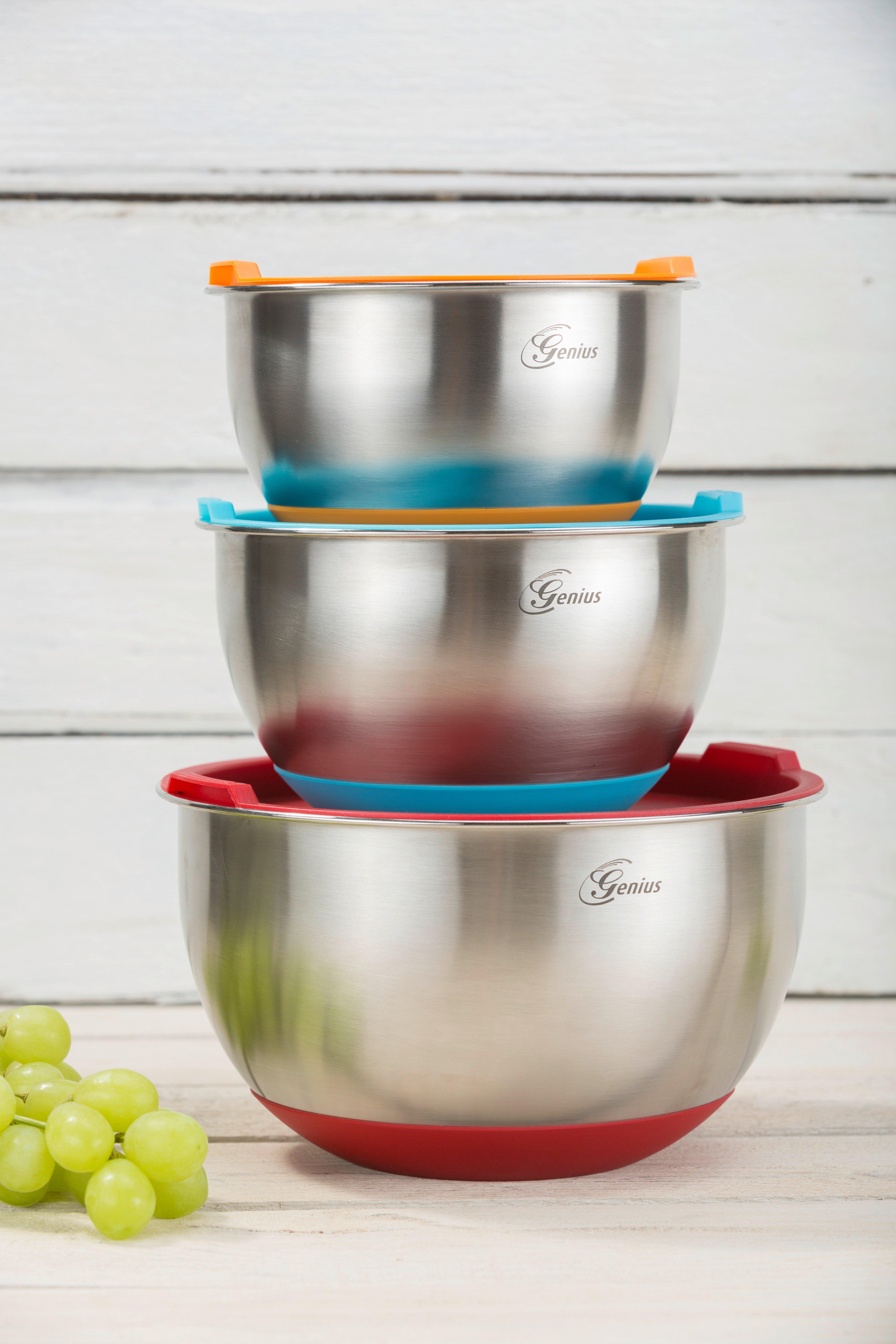 Genius Ensemble de bols en acier inoxydable avec couvercle 6 pièces  