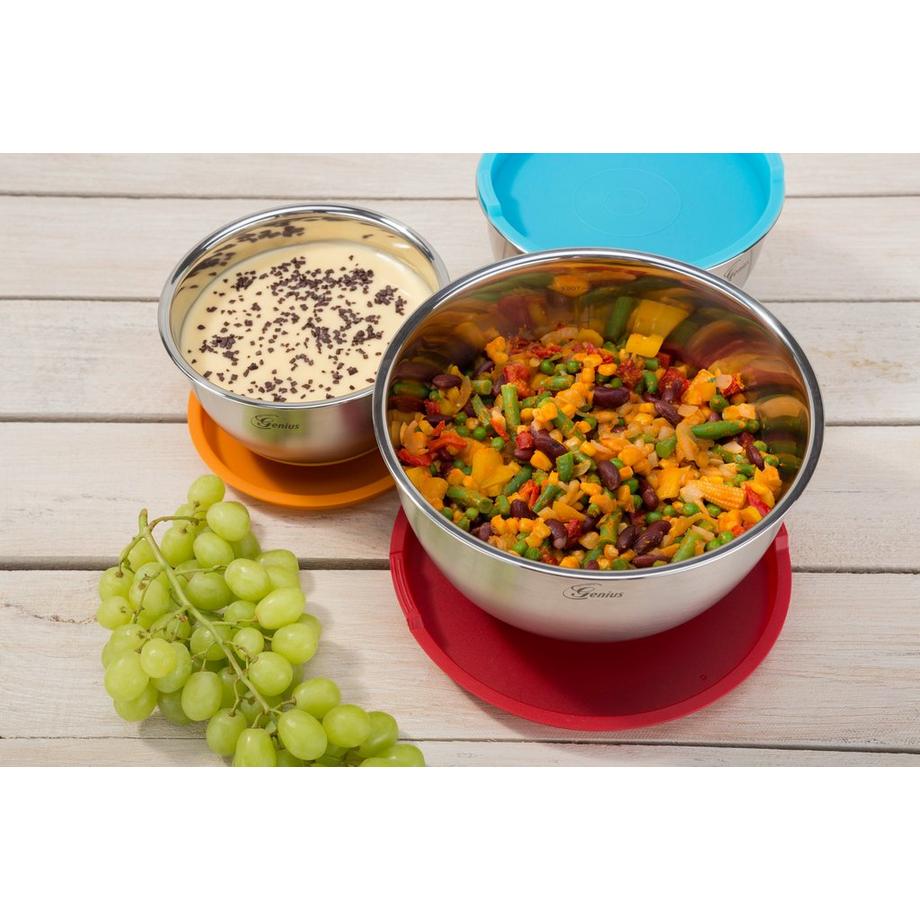 Genius Edelstahl Schüssel-Set mit Deckel 6tlg  