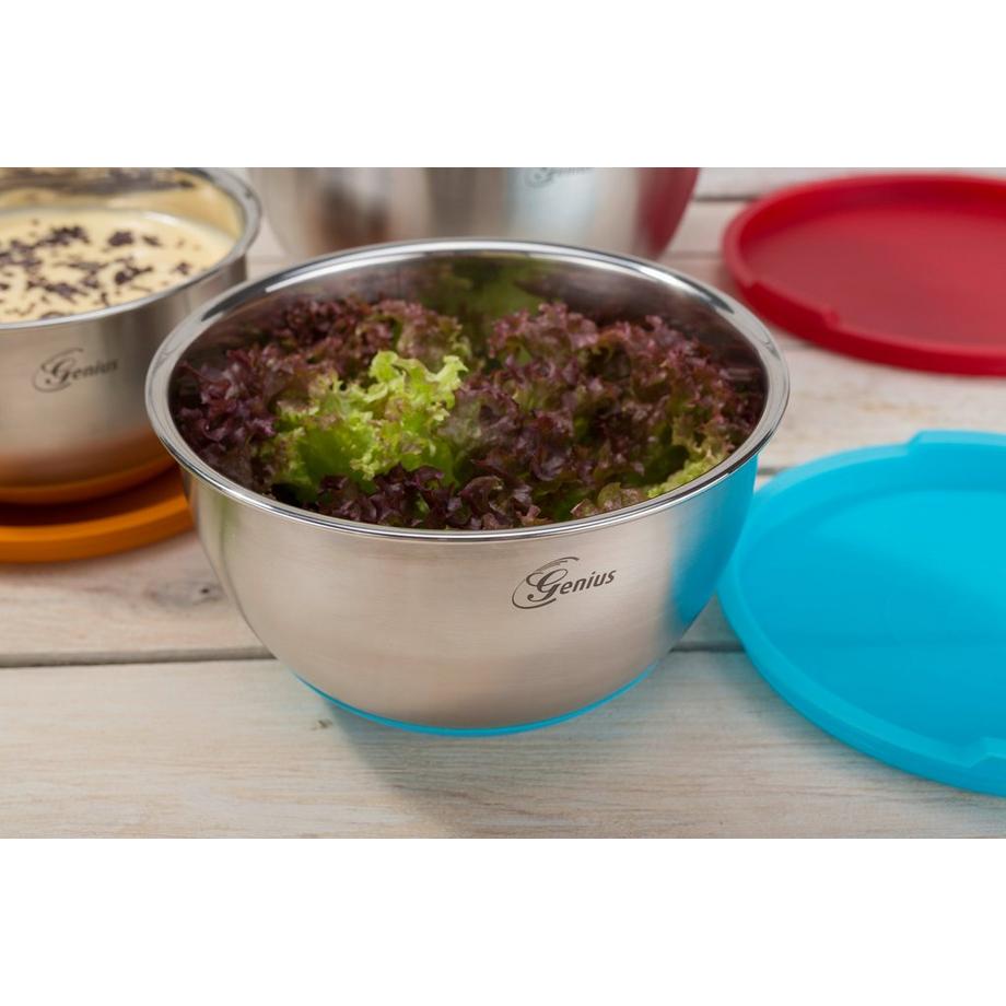 Genius Edelstahl Schüssel-Set mit Deckel 6tlg  