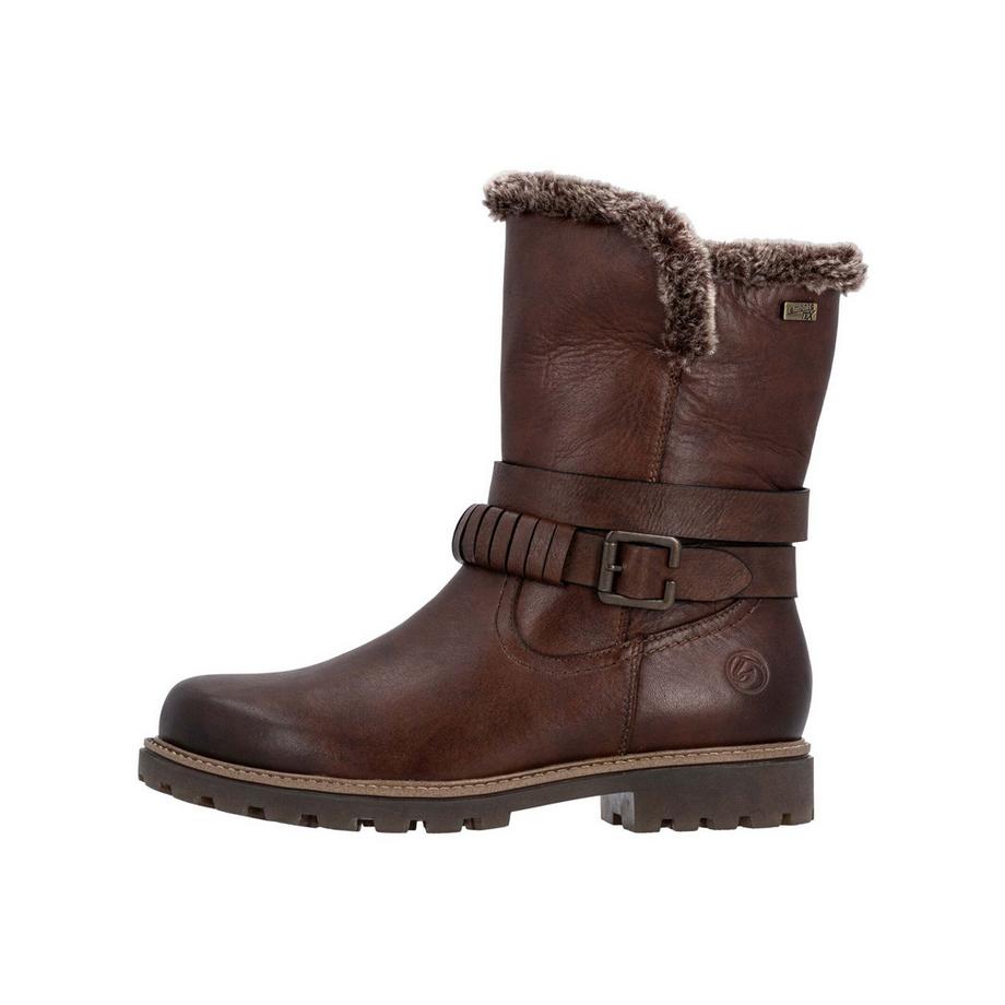 Remonte Winterstiefel mit Fellbesatz und Schnallenriemen  