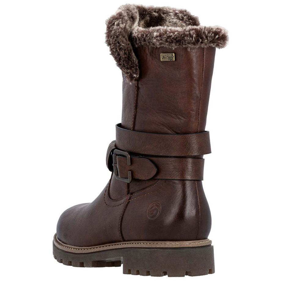 Remonte Winterstiefel mit Fellbesatz und Schnallenriemen  