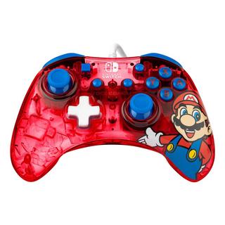 pdp  Rock Candy: Mario Punch Rot, Durchscheinend USB Gamepad Analog / Digital Nintendo Switch, Nintendo Switch Lite, Nintendo Switch OLED 