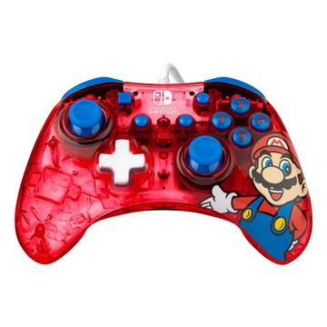 Rock Candy: Mario Punch Rosso, Translucent USB Gamepad Analogico/Digitale Nintendo Switch, Nintendo Switch Lite, Nintendo Switch OLED
