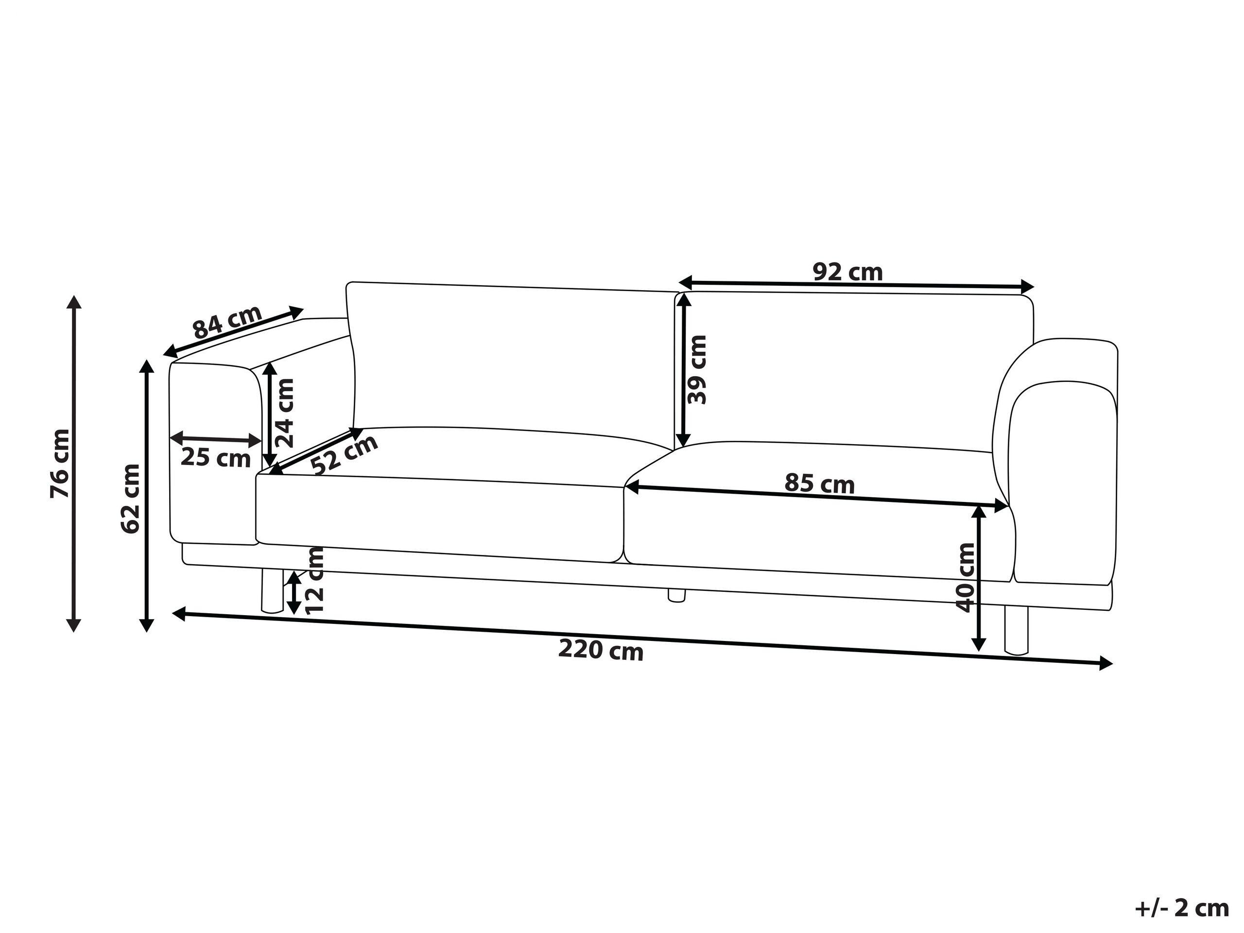 Beliani 3 Sitzer Sofa aus Polyester Modern NIVALA  