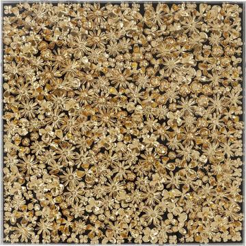 Deko Rahmen Gold Flower 80x80cm
