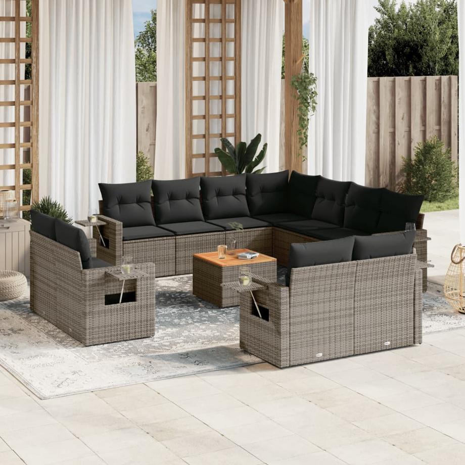 VidaXL set divano da giardino Polirattan  