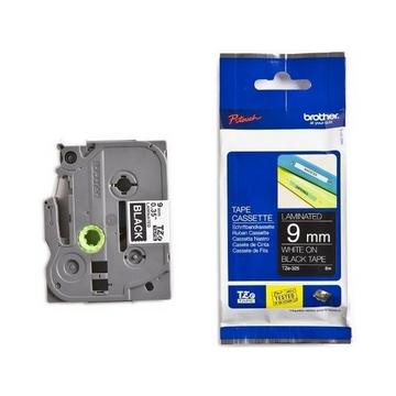 PTOUCH Band, laminiert weiss/schwarz TZe-325 PT-1280VP 9 mm