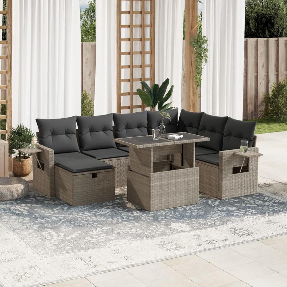 VidaXL set divano da giardino Polirattan  