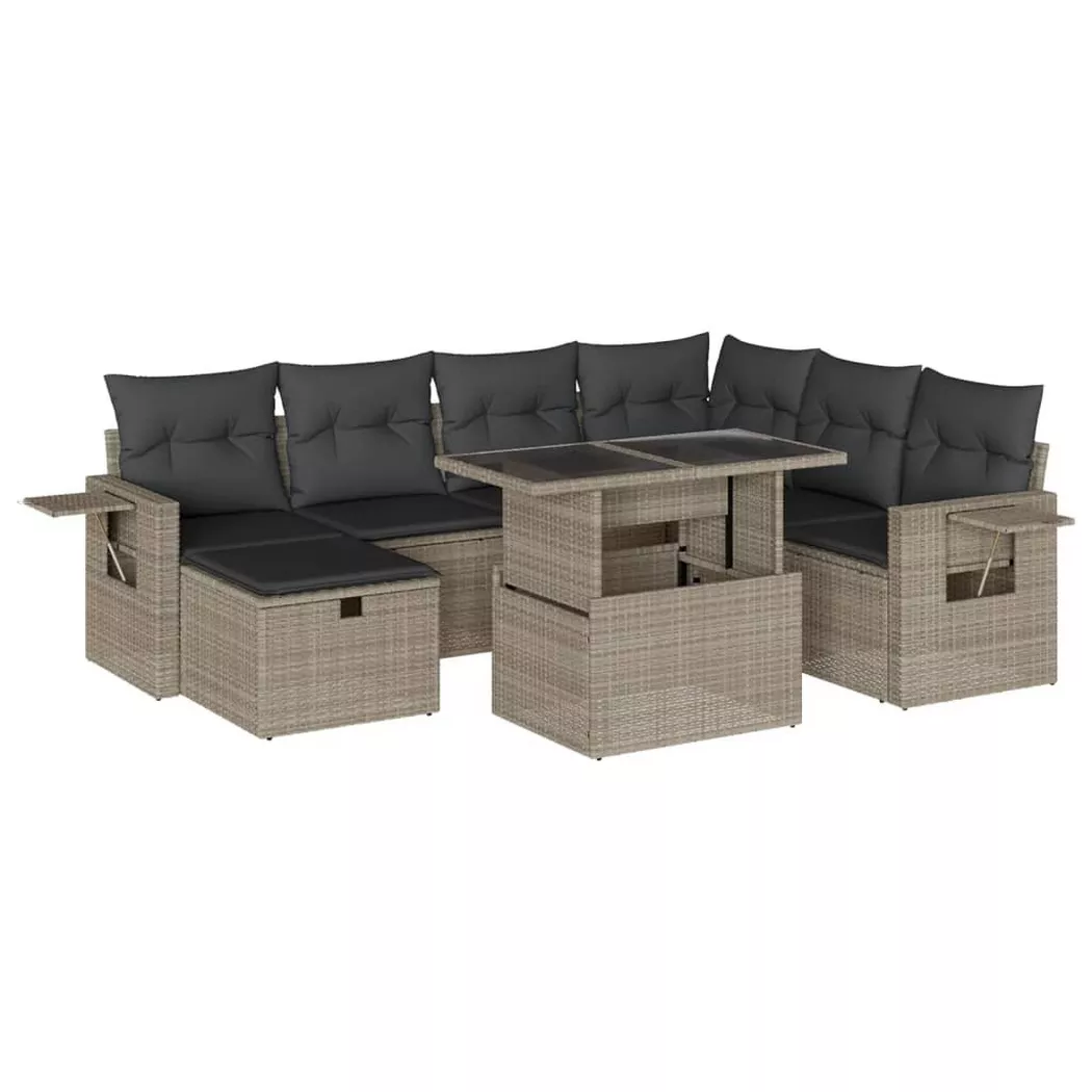 VidaXL - set divano da giardino Polirattan, One Size, Grigio