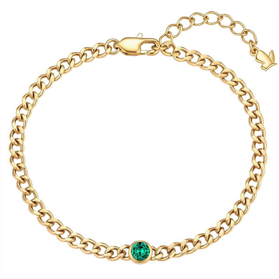 Bracelet Pierre de naissance mai Acier inoxydable orné de cristaux de Swarovski
