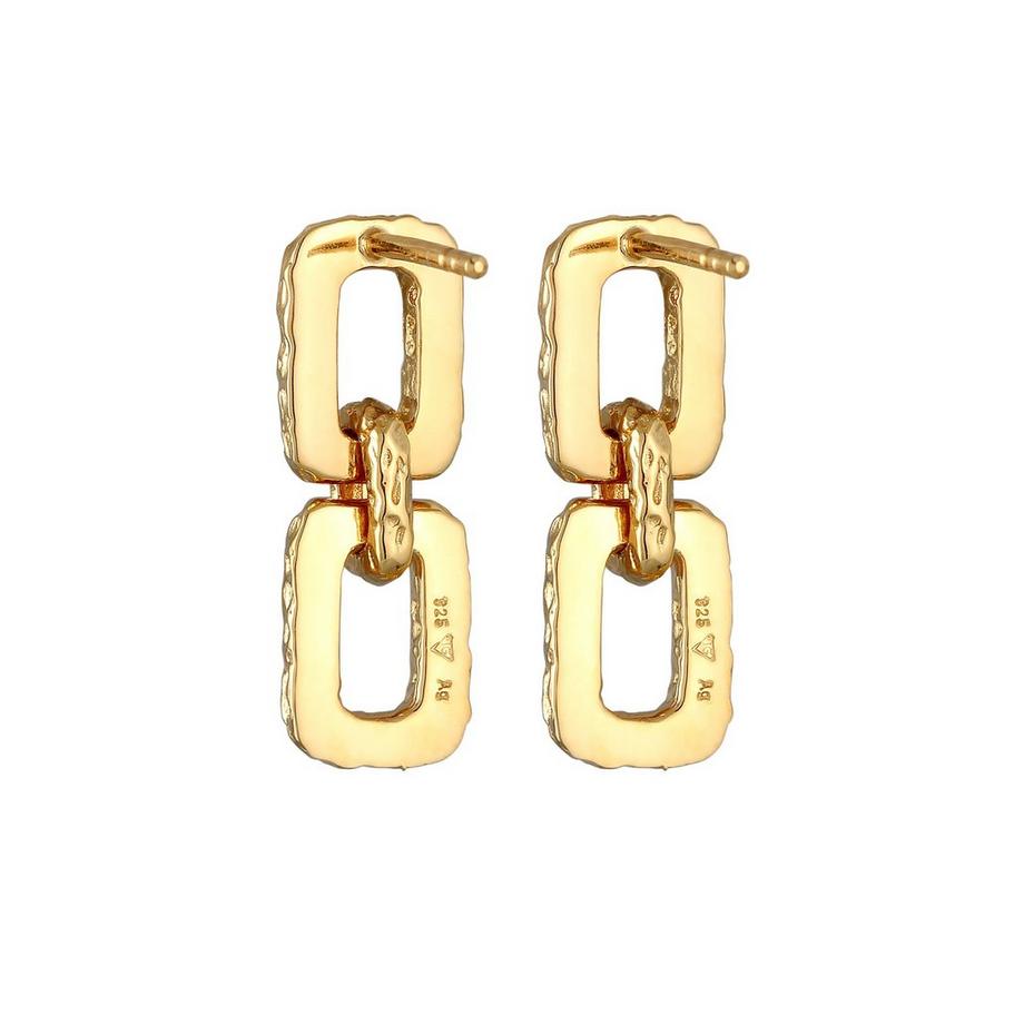 Elli  Ohrringe Elli Ohrringe Ohrhänger Rechteck Vintage 925 Silber Vergoldet 