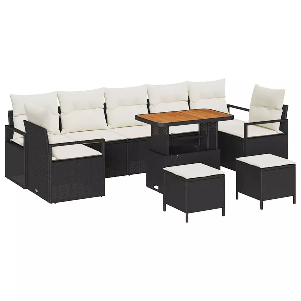 VidaXL - Divano da giardino Polyrattan, One Size, Nero