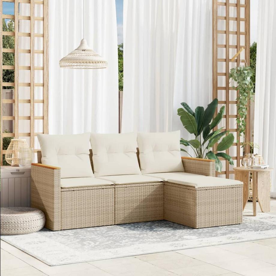 VidaXL Ensemble de canapés de jardin rotin synthétique  