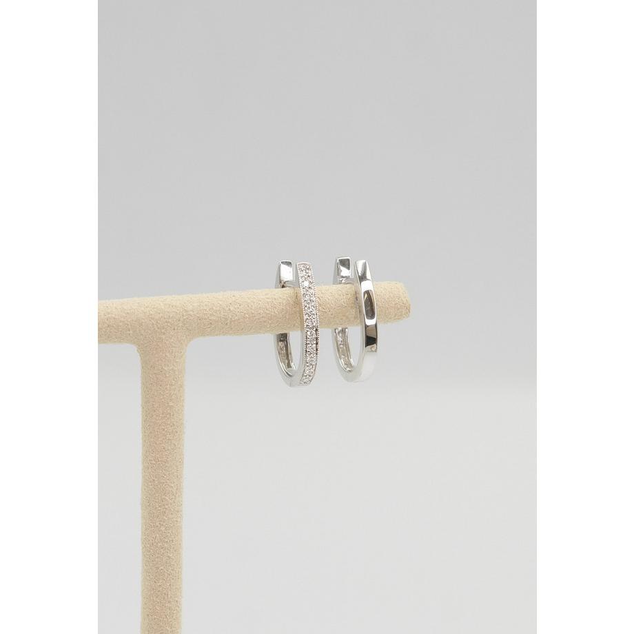 MUAU Schmuck  Creolen Weissgold 750 Diamant 0.125ct. 16mm 