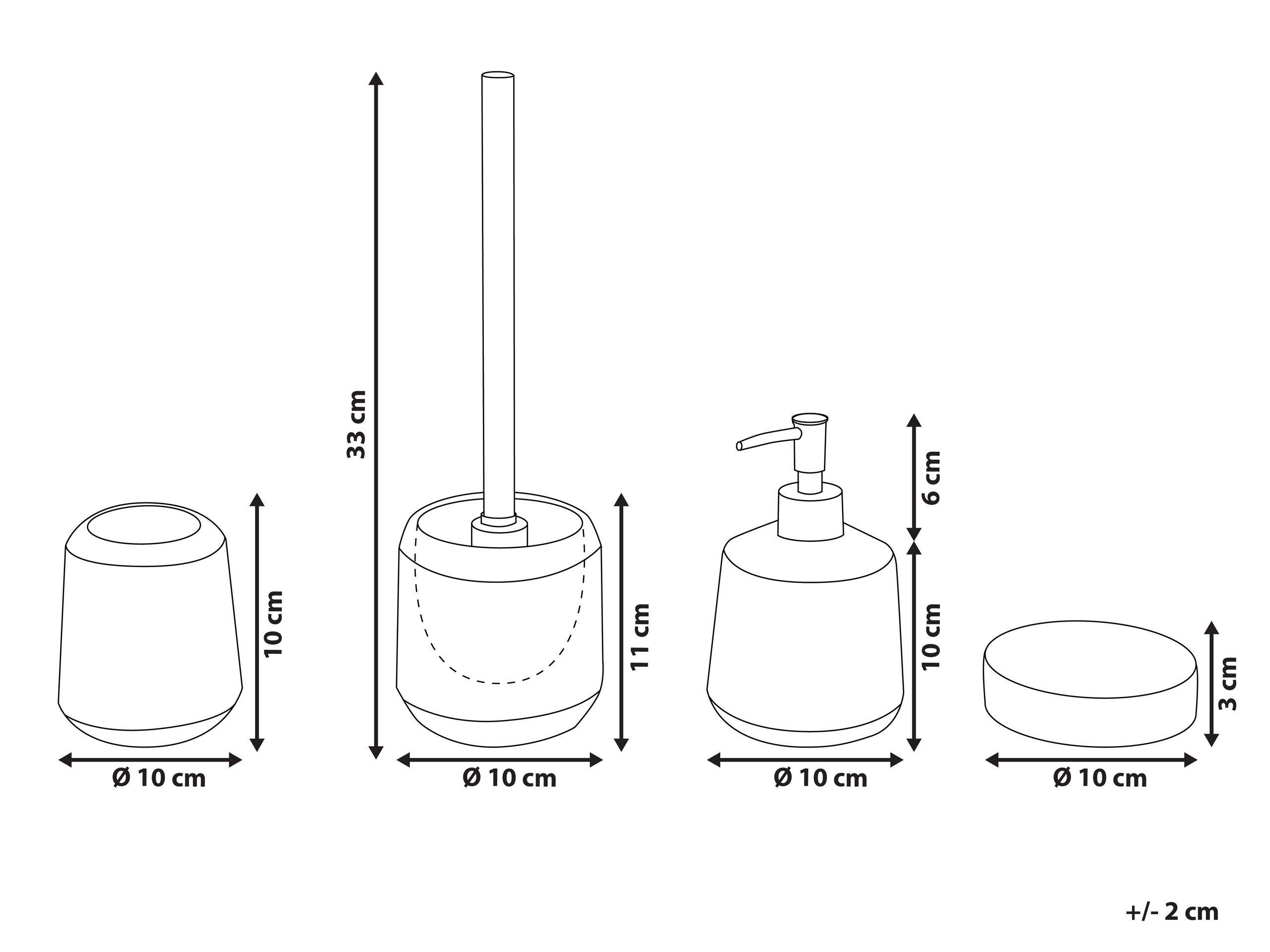 Beliani Set accessoires de salle de bain en Céramique Glamour PINTO  