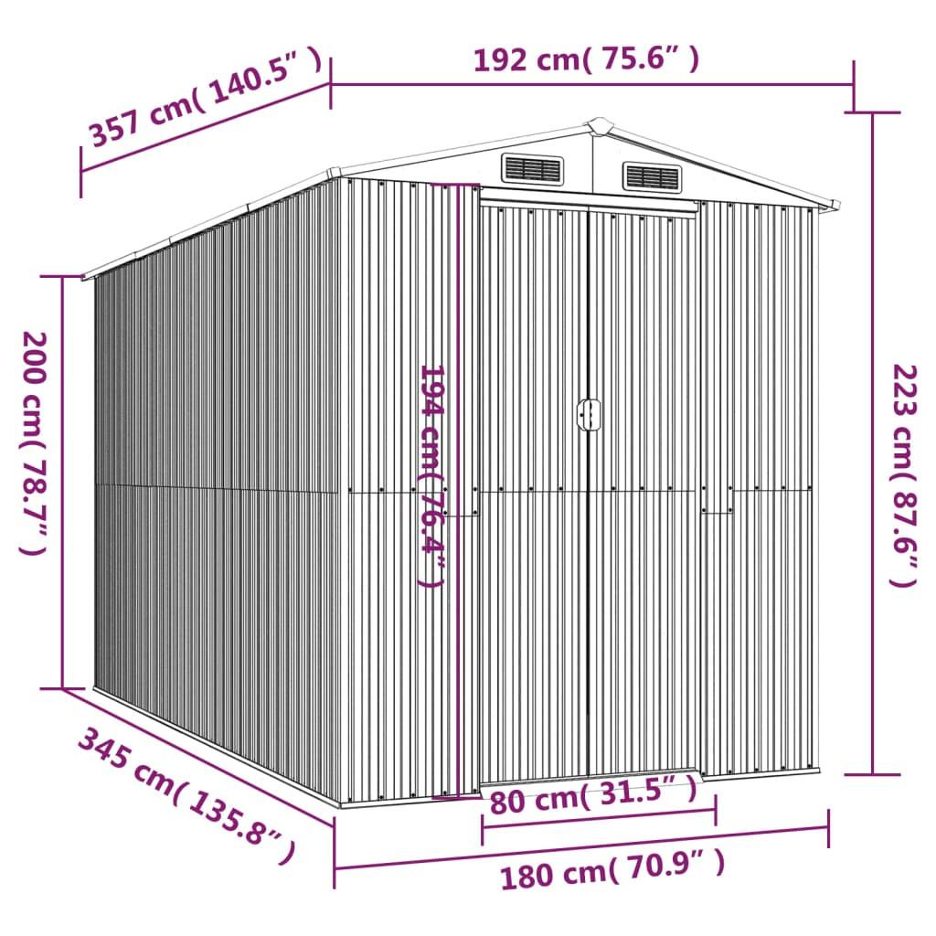 VidaXL Abri de jardin acier  