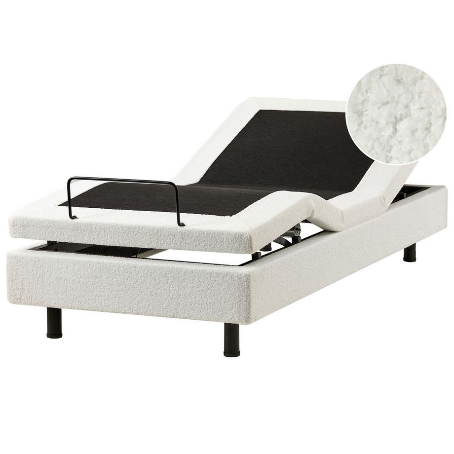 Beliani Lit réglable sans tête de lit en Bouclé Moderne DUKE  