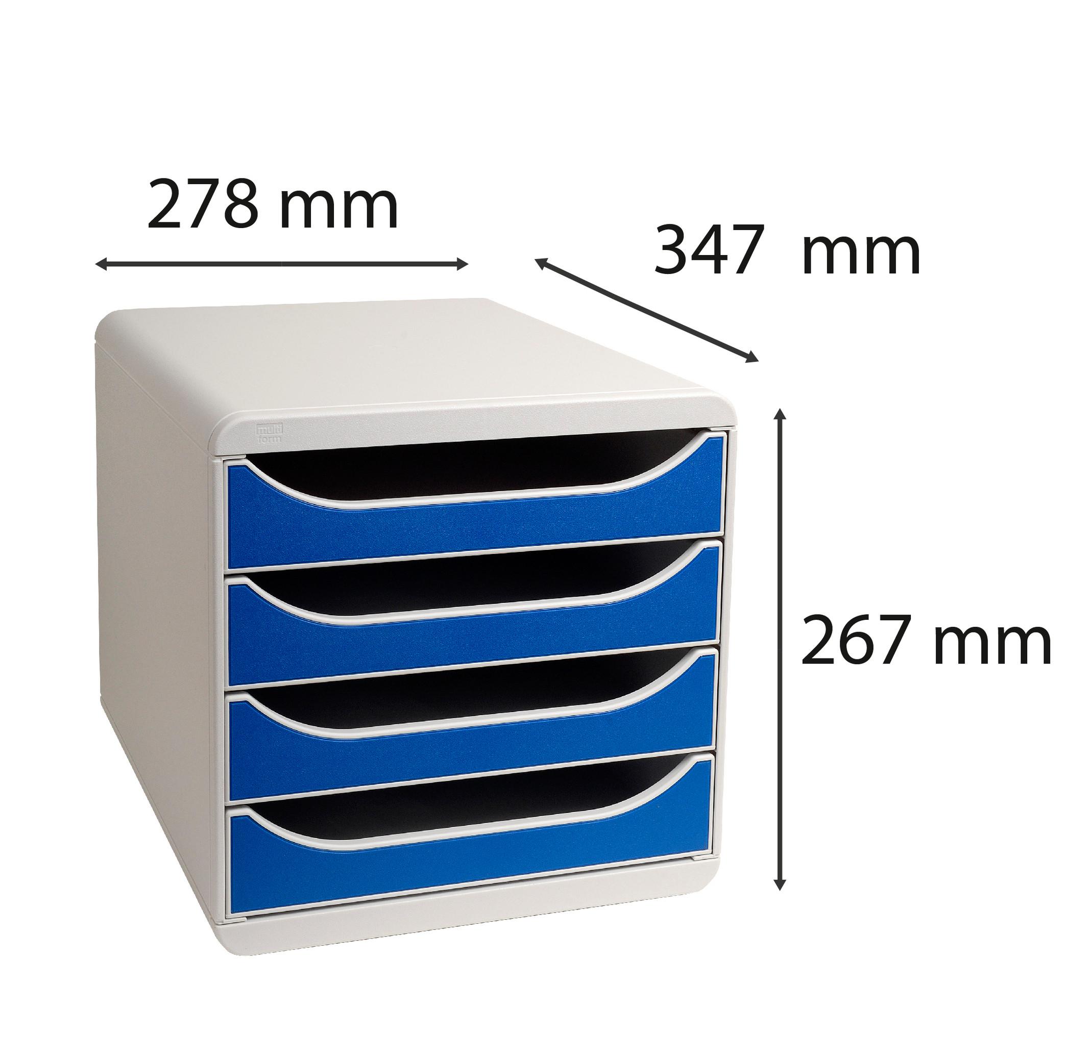 Exacompta Schubladenbox Big Box Plus, 4 offene Schubladen, Office  