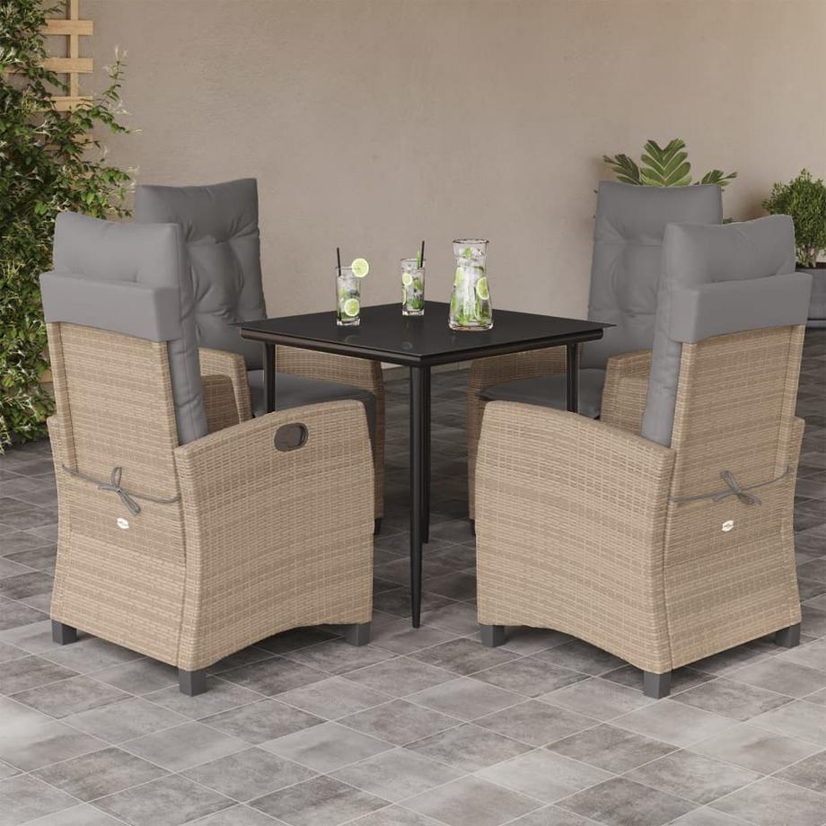 VidaXL Ensemble à manger de jardin rotin synthétique  