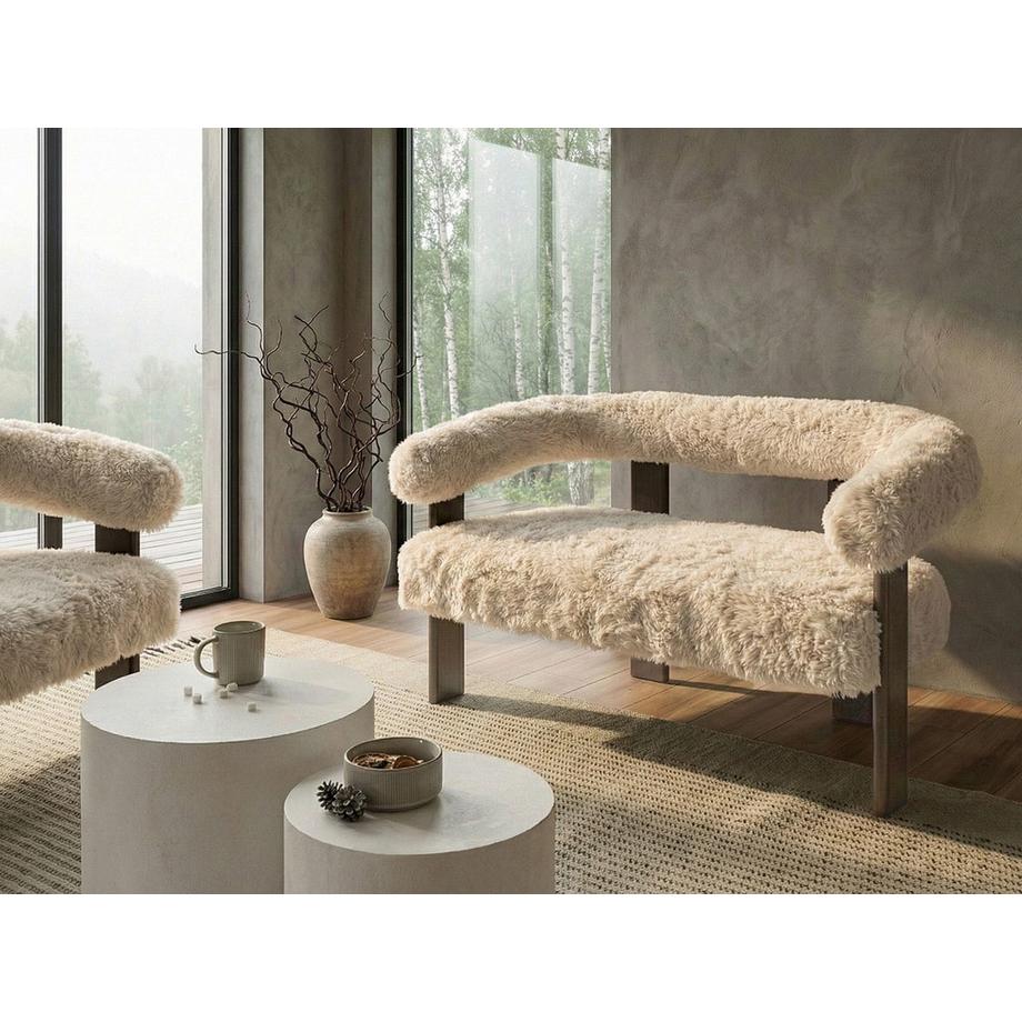 Beliani 2 Sitzer Sofa aus Webpelz Retro ILBRO  