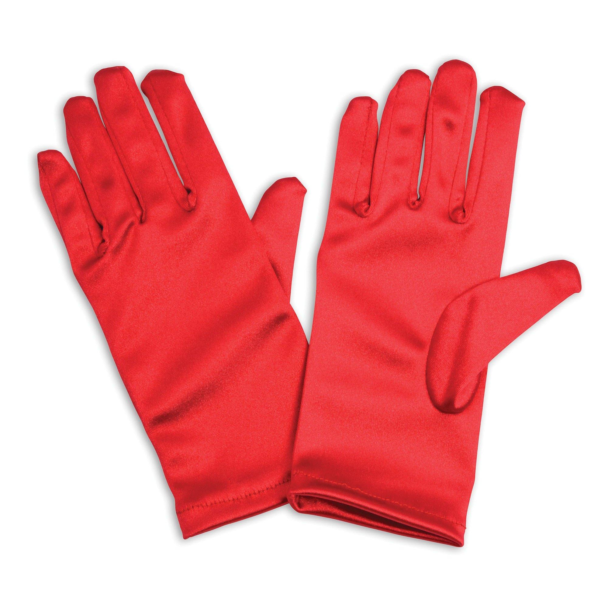 Image of Handschuhe in SatinOptik, 1 Paar Rot Bunt