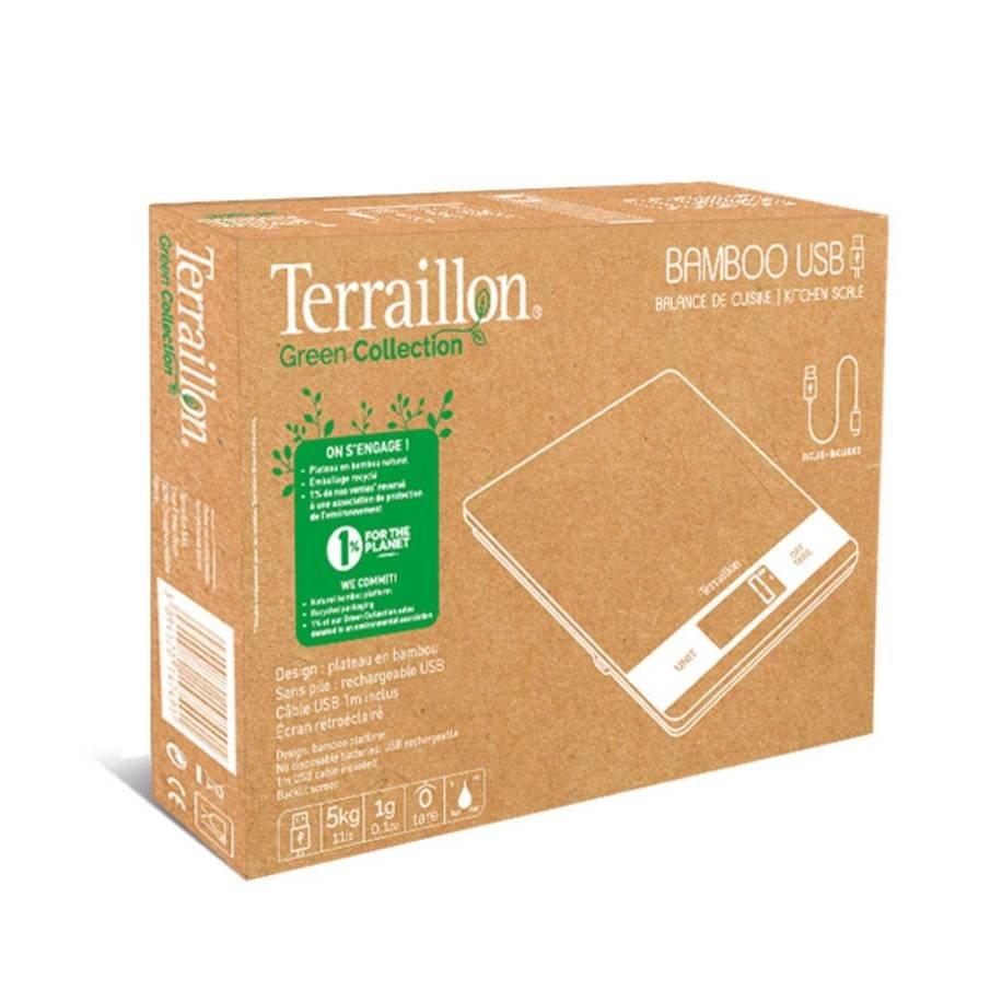 Terraillon Terraillon Bamboo USB Superficie piana Rettangolo Bilancia da cucina elettronica  