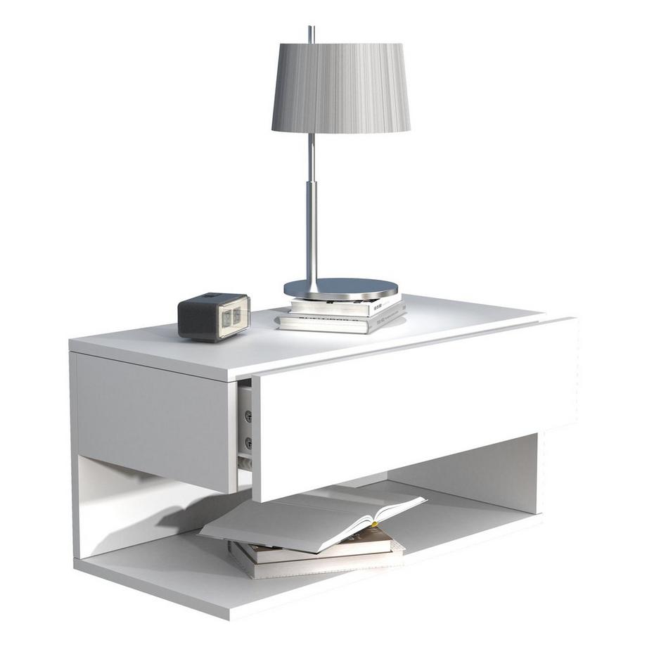 Nachtschrank | Wandschublade | Wandboard | Nachttisch |Maße ca. H. 30 x B. 60 x T. 32 cm - Usal XL 60 cm