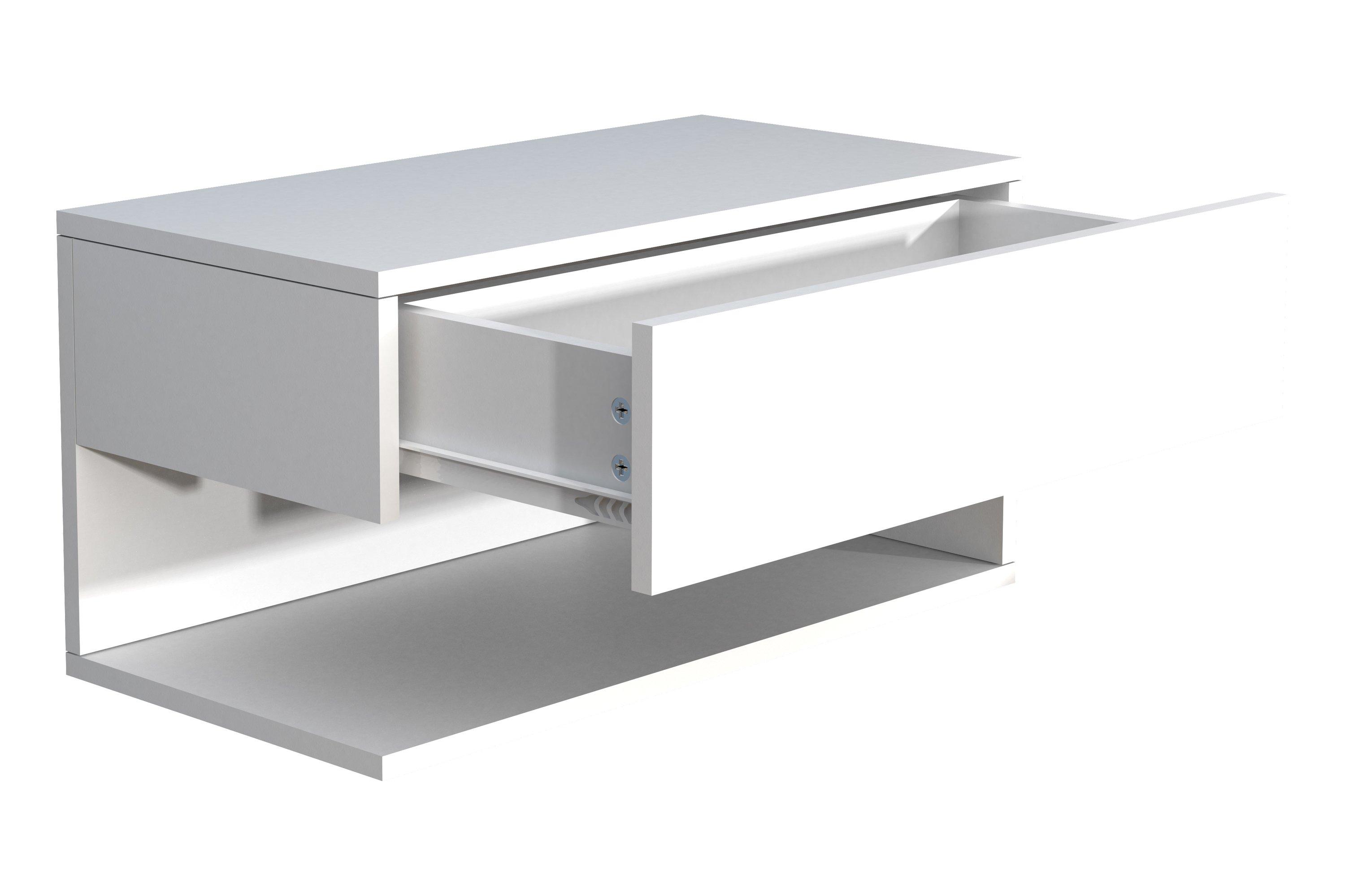 VCM Holz Wandschublade Nachtschrank Wandboard Schublade Konsole Nachttisch Usal XL 60 cm  