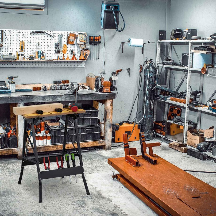 B2X Banco da lavoro pieghevole con ganasce di serraggio  