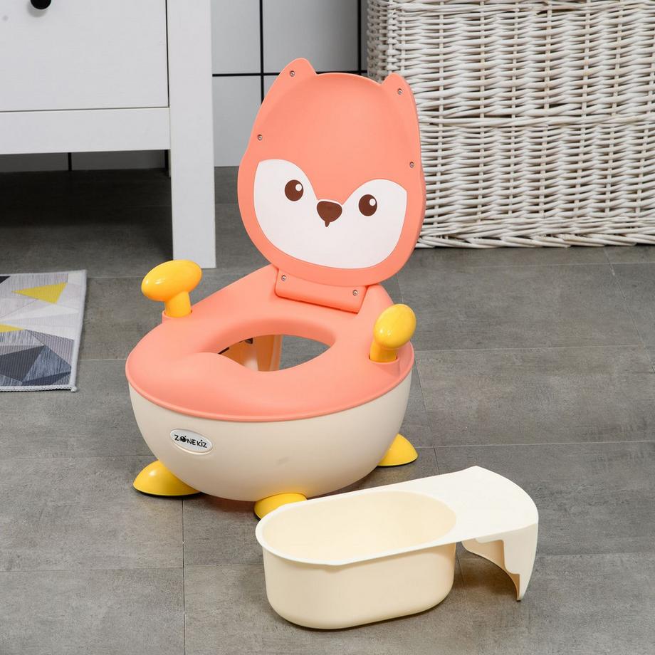 Northio  Kinder Töpfchen Kindertoilette Im Fuchs-Design, Babytöpfchen Mit Griff, Klappdeckel, Rutschfester Topfstuhl Von 6 Monaten Bis 3 Jahre 