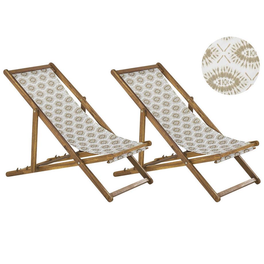Lot de 2 chiliennes pliantes en Tissu  ANZIO
