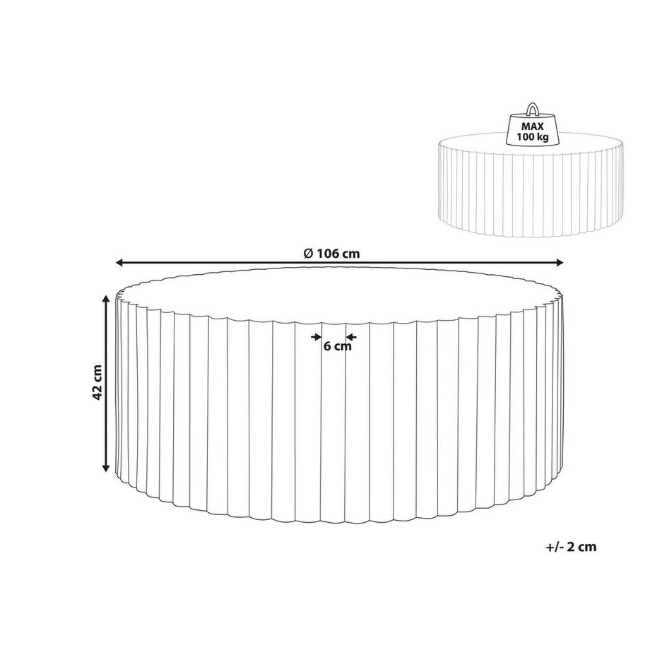 Beliani Couchtisch aus Leichtbeton (MgO) Modern POZZA II  