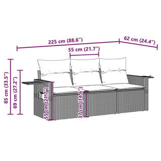 VidaXL Ensemble de canapés de jardin rotin synthétique  