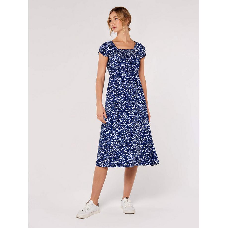 APRICOT Midikleid mit Pinselpunkten  