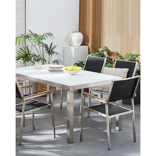 Beliani Gartenstuhl 6er Set aus Edelstahl Industriell GROSSETO  