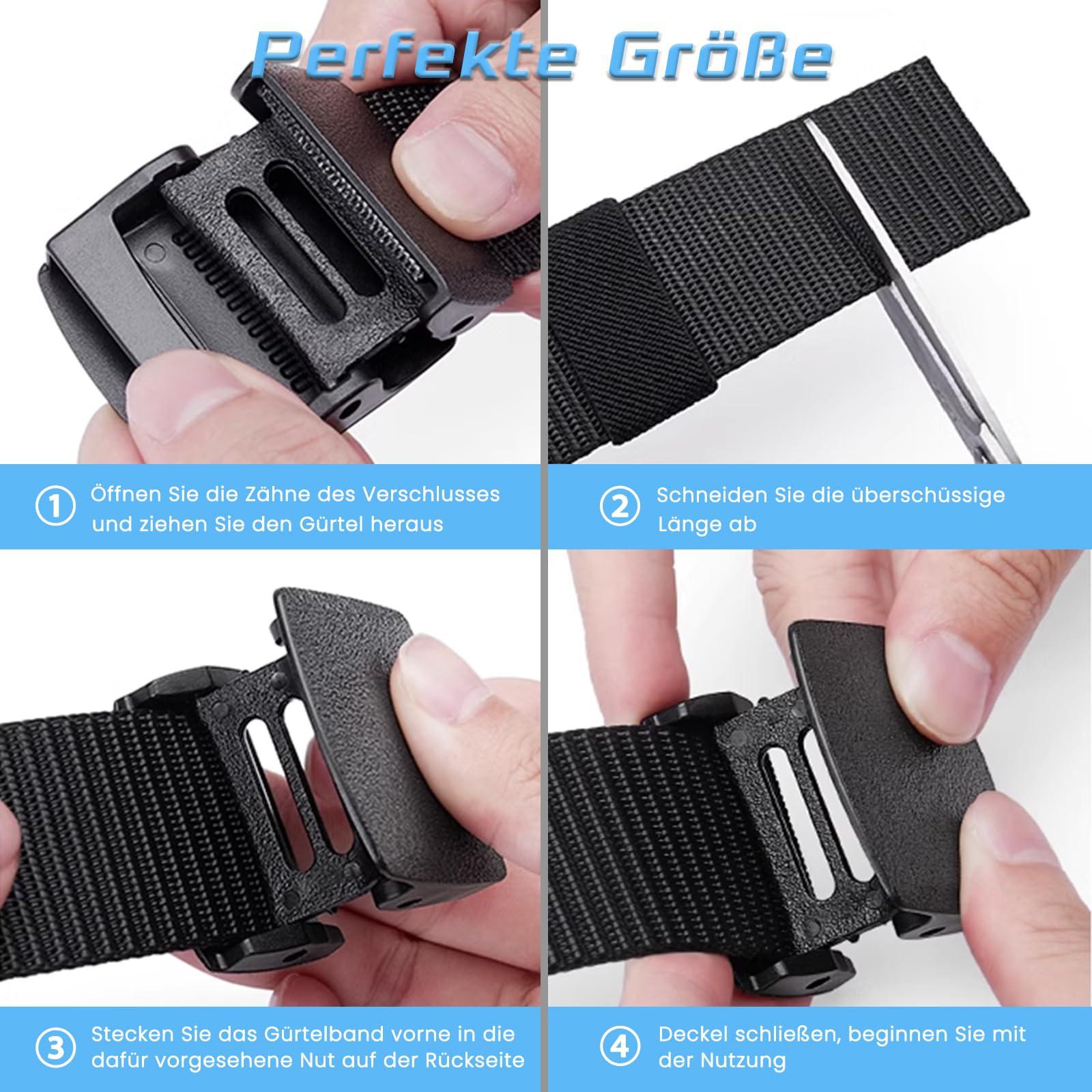 Only-bags.store 5-teiliger Unisex Verstellbarer Nylongürtel ohne Metallschnalle  