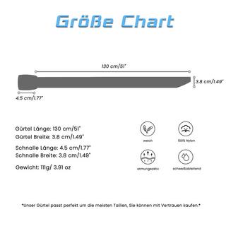 Only-bags.store 5-teiliger Unisex Verstellbarer Nylongürtel ohne Metallschnalle  