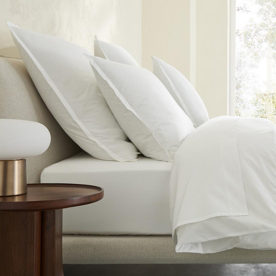 Taie d'oreiller en percale de coton lavé