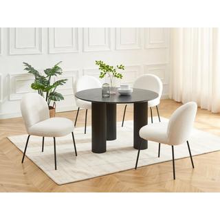 Vente-unique Tavolo da pranzo tondo 4 coperti in MDF Nero  - BURSANA  