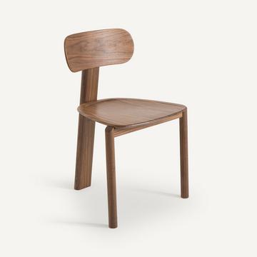 Chaise noyer et plaqué