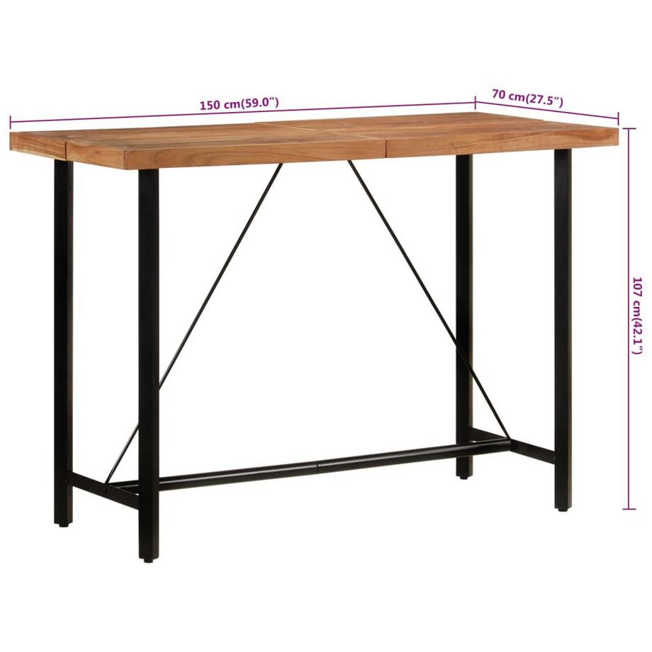 VidaXL Table de bar bois  