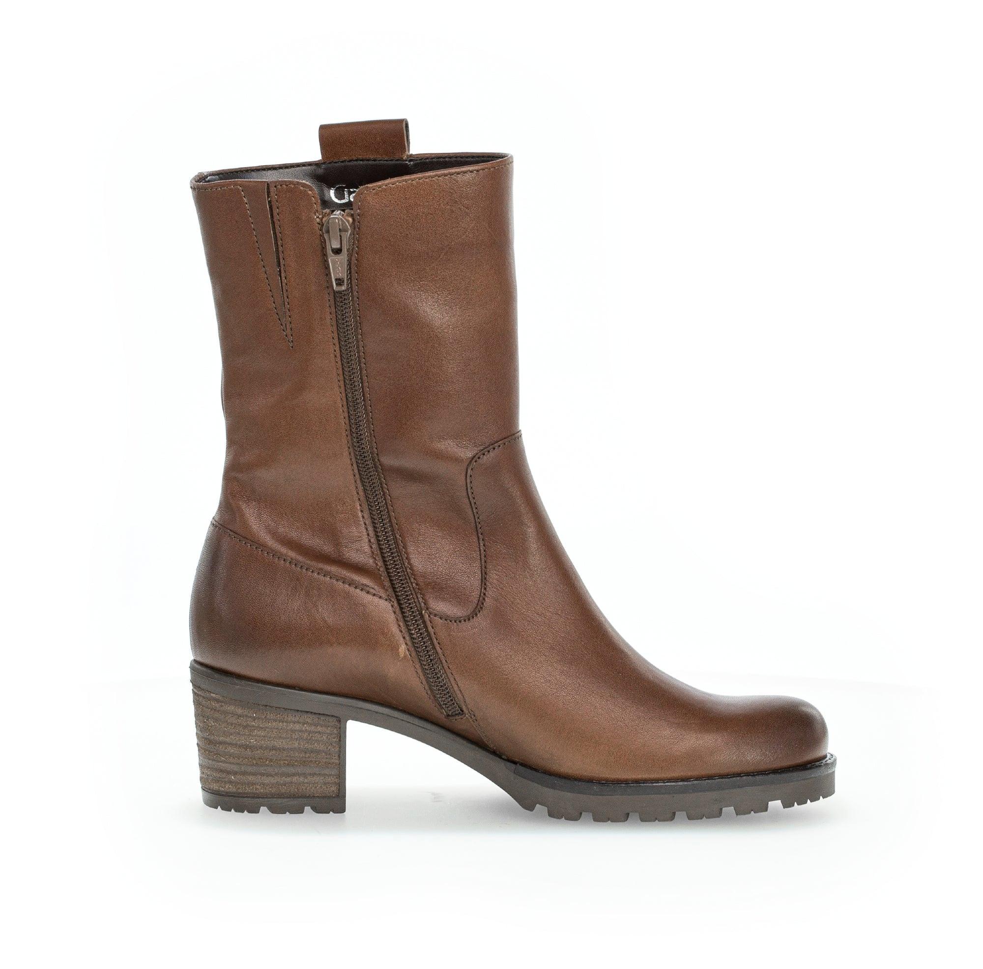 Image of - Leder Stiefelette Damen Braun 36