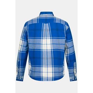 Sthuge  Camicia di flanella a quadri dalla vestibilità moderna con maniche lunghe e colletto ad apertura inglese, fino alla tg. 8XL 