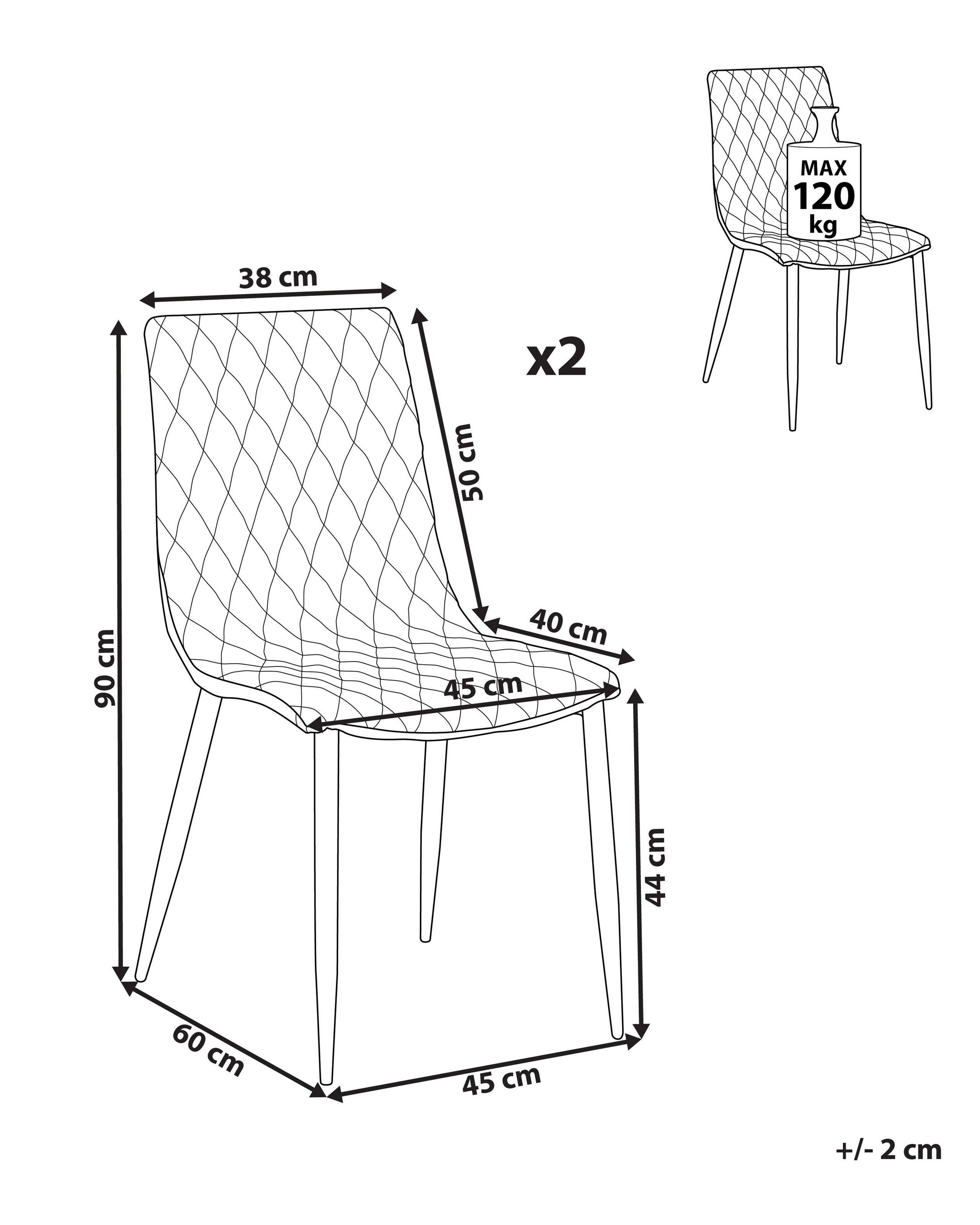 Beliani Chaise de salle à manger en Cuir PU Glamour MONTANA  