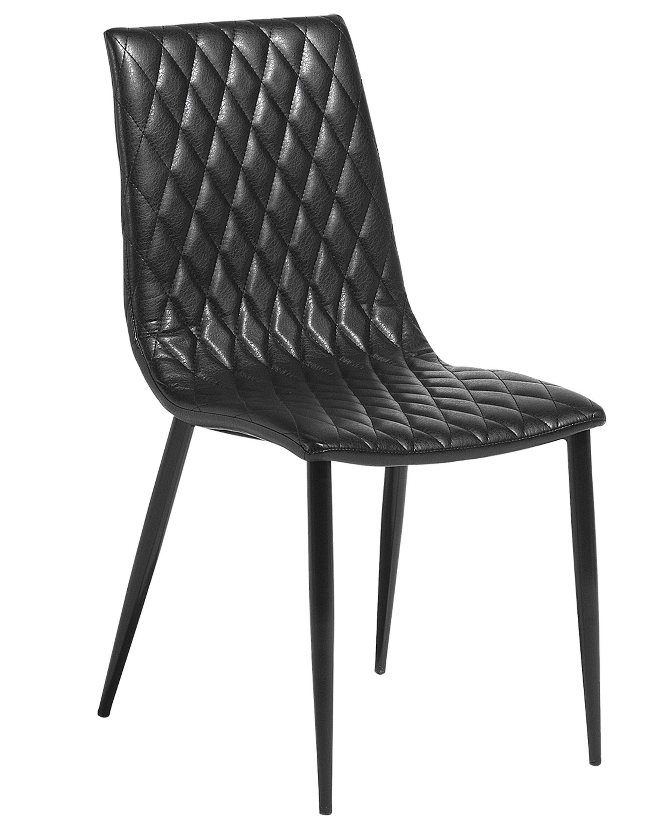 Beliani Chaise de salle à manger en Cuir PU Glamour MONTANA  