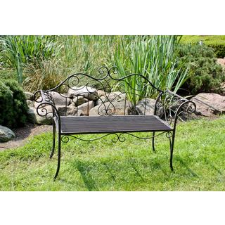 mutoni Banc de jardin Selene acier noir marron 143  