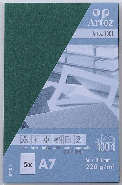 Artoz ARTOZ Karten 1001 A7 107136143 220g, racing green 5 Blatt  