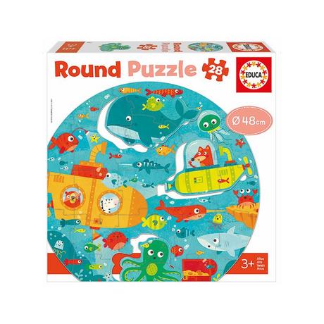 Educa  Puzzle Unterwasser Rund (28Teile) 