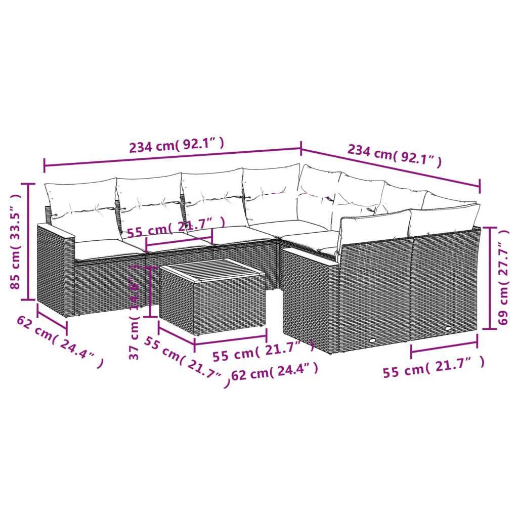 VidaXL Ensemble de canapés de jardin rotin synthétique  