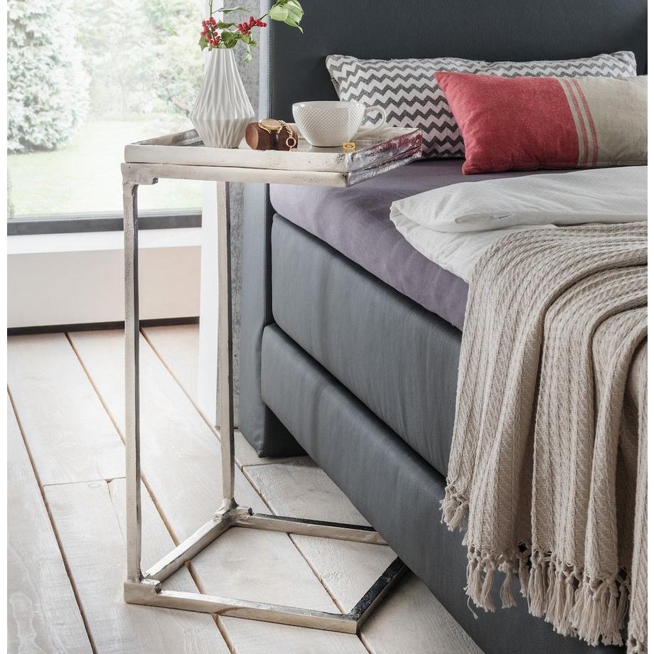 Tavolino in alluminio antico 40x40